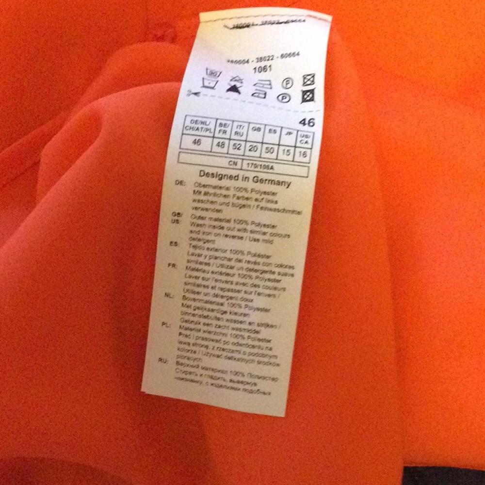 Gerry Weber sheath shirt dress tangerine orange NEW with TAG size size 16 - Picture 7 of 7